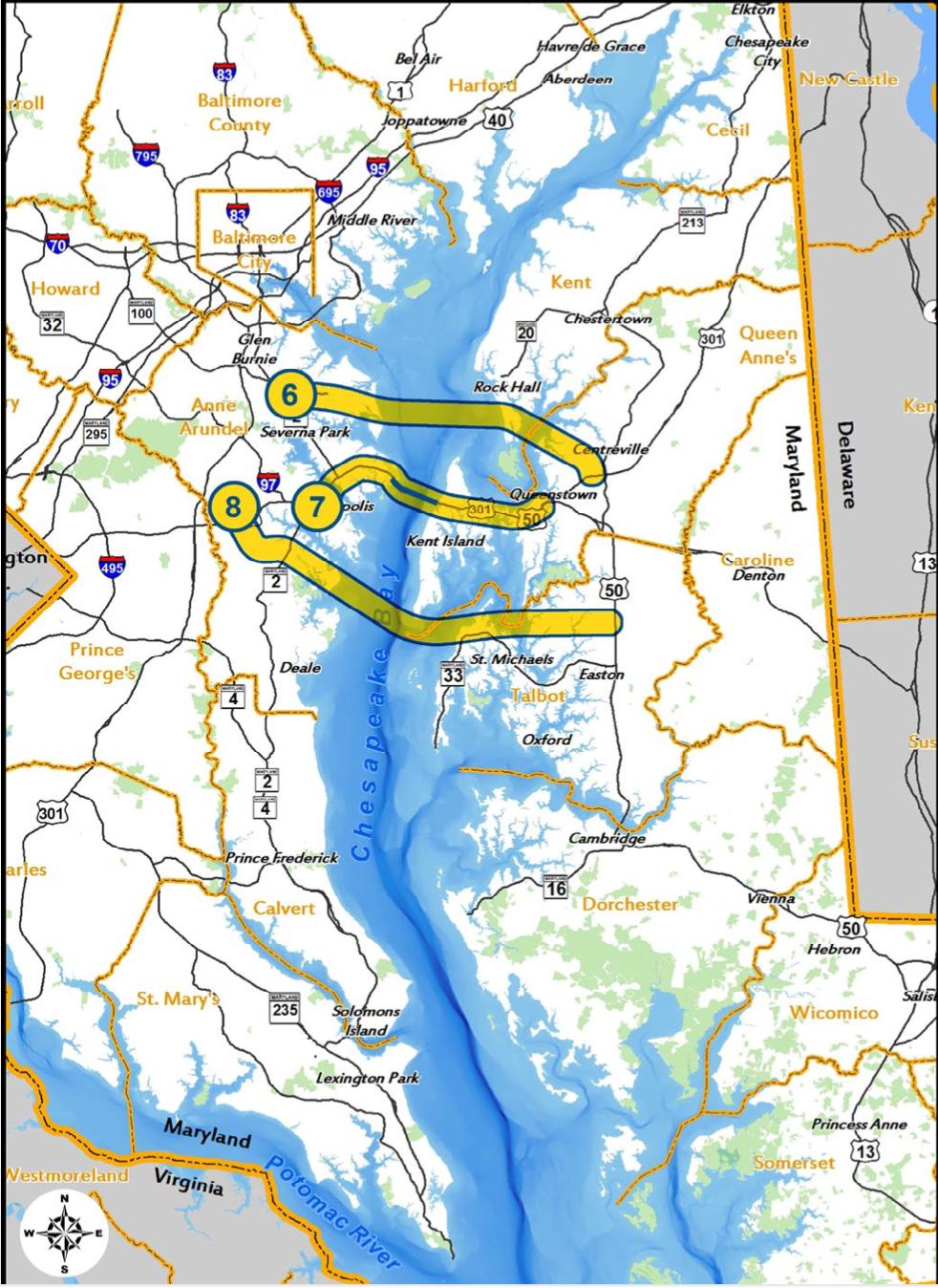 New Bay Bridge Maryland Map Maryland Has Narrowed Down Its Options To Reduce Congestion Across The Bay  | Wamu