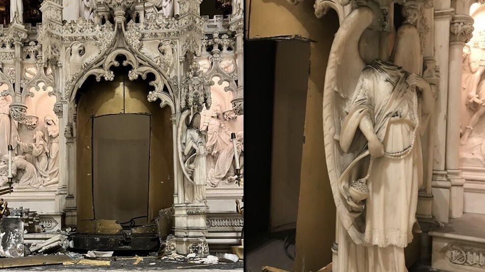 A 2 million relic was stolen and an angel statue was beheaded at a