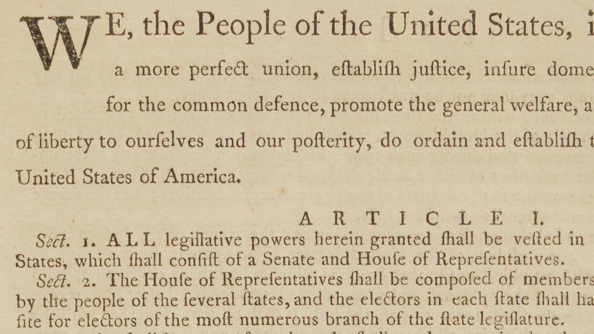 A Rare Copy Of The First Printing Of The U S Constitution Is Going Up