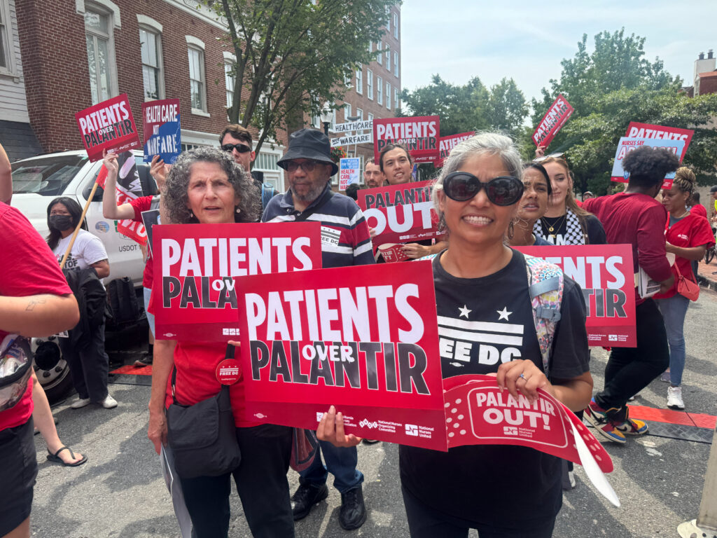 D.C. area nurses join nationwide protests over sharing of health data with Palantir